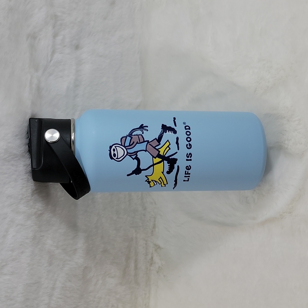 Life is Good Stainless Steel 32oz Water Bottle Sky Blue Hiking